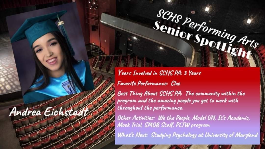 SCHS_Performing's tweet photo. Senior Spotlight: Andrea Eichstadt

#SpartanPride #SCHSPerformingArts #SeniorSpotlight #WeAreSpartans #SpartanStrong https://t.co/J2cGa5LojE