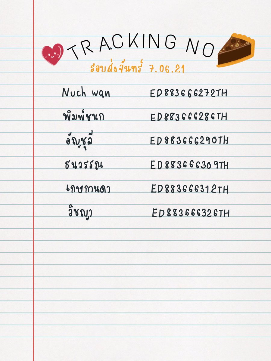 Janenoiiii's tweet image. เลขพัสดุรอบสุดท้ายของทาร์ตบราวนี่ LOT2/21 ค่า ขอบคุณทุกคนที่อุดหนุนและรอทานกันนะคะ รวมถึงที่เริ่มทยอยได้กันแล้วถ่ายรูปสวยๆพร้อม feedback มาหากันด้วยน้า เจอกันรอบหน้านะคะ 🧡
#smstracking #smsbake