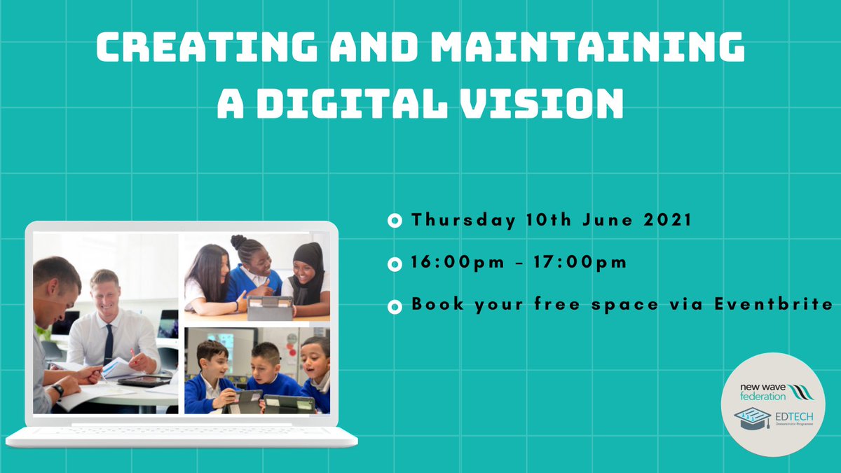 Would you like help to create and maintain a digital vision for your school? 💻

In this free session, our expert EdTech team will help you to assess your current provision and devise a long term strategy. 

Book here 👉 bit.ly/2TCYfyb

#edtech #edchat <a href="/EdtechDemo/">EdTech Demonstrator</a>