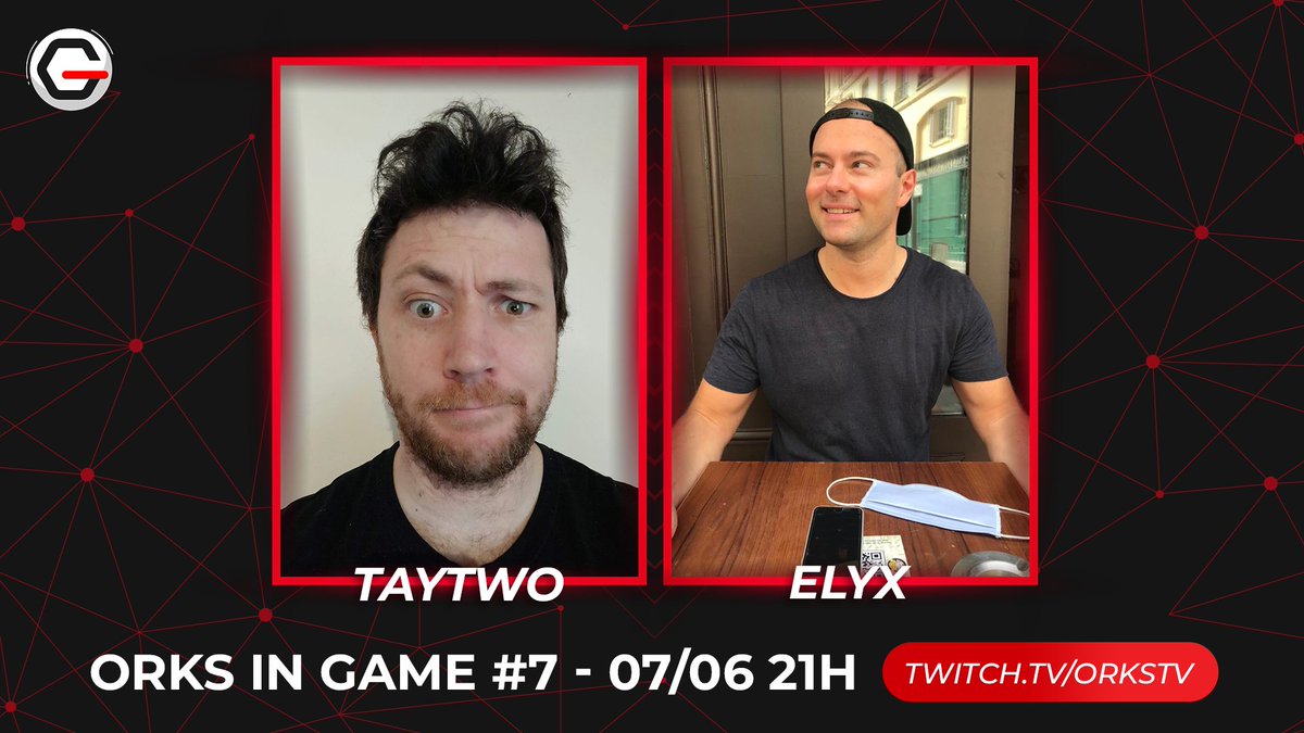 🎮ᴏʀᴋꜱ ɪɴ ɢᴀᴍᴇ🎮

Plus que deux heures avant l'#OIG n°7 ! 😱

📞<a href="/Taytwo38/">Taytwo</a>, <a href="/ElyxLOR/">Elyx</a> 
🎙️ <a href="/Gensdame/">Damien JEANNEAU</a>, @_lily_jeanne, <a href="/MihommeMichel2/">orKs-Mihomme-Michel</a> 
➡️Sur <a href="/PlayRuneterra/">Legends of Runeterra</a> et #MastersEu

Zé bartiiiiii ! 🔥