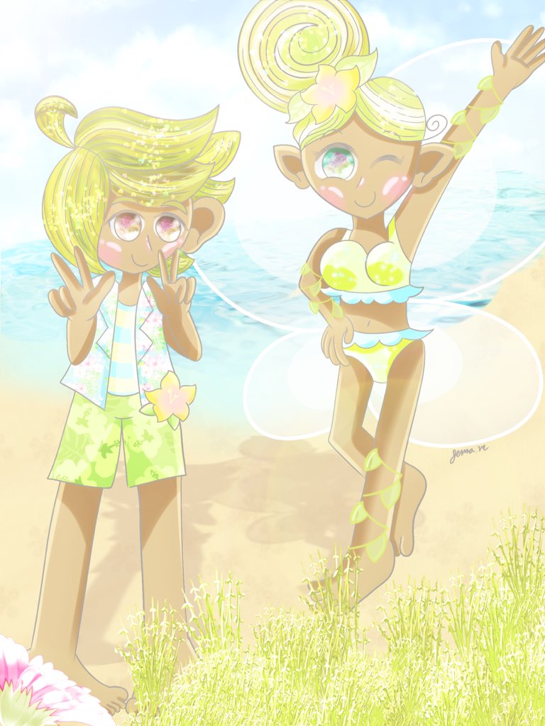 art_by_jemibuni's tweet photo. Finally, Fairy Cookie was today’s #CookieADay! I love HerbFairy and I wanted to design cute swimwear for them since it’s getting warmer, and today couldn’t be a more perfect day! 🌺💐
#CookieRun #쿠키런 #クッキーラン #跑跑薑餅人 #คุกกี้รัน https://t.co/g0iw4AHgMG