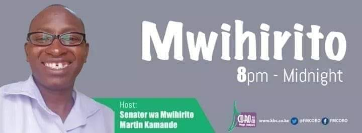 #Mwihirito karibu tūnyihie hwai-inī hamwe 
#ndetoīīhaha na #nyìmbomwakimwaki na senator wa Mwihirito <a href="/kamamatoo/">Martin Ndungu wa Kamande</a>