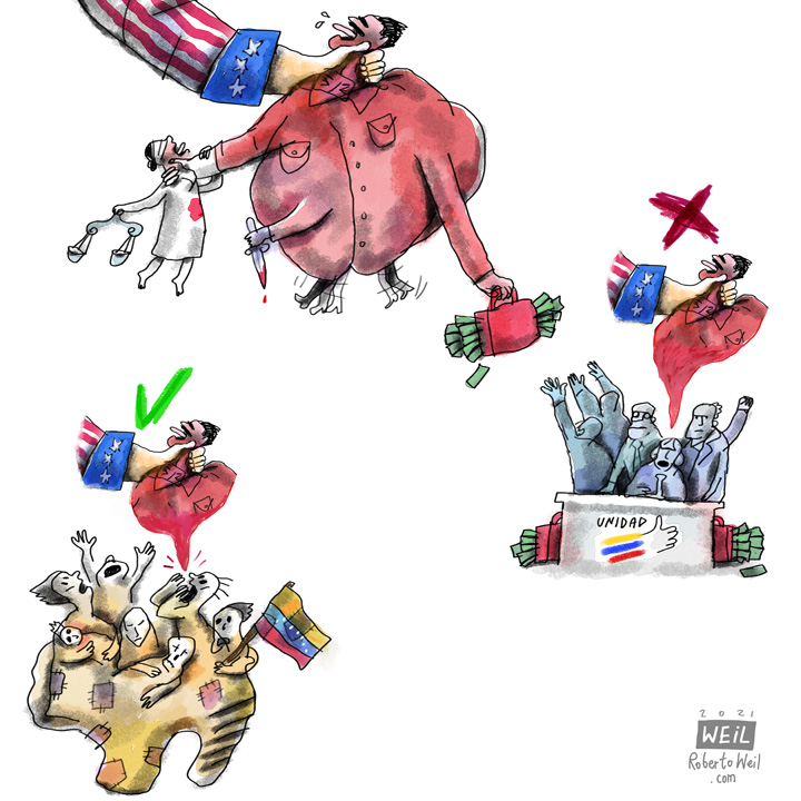 WEIL_caricatura's tweet image. JUNIO 7, 2021 - U.S. SANCTIONS TO VENEZUELAN CRIMINALS - The people of Venezuela have a different point of view from the association of political parties that supposedly oppose the tyranny. #UsSanctions #Venezuela #FreedomAndJusticeForAll #WEIL