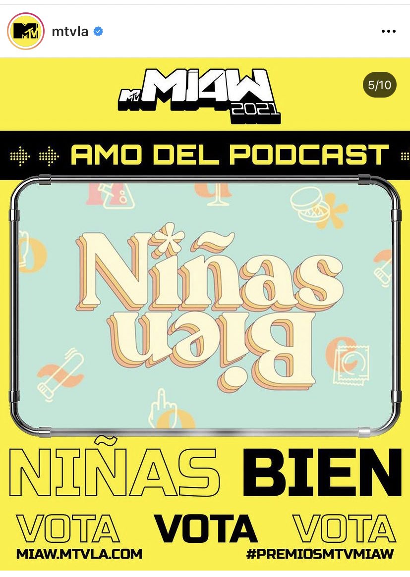 ninasbienmx's tweet photo. Estamos muy contentas de estar nominadas para los premios @mtvmiaw voten por nosotras para ser las AMAS DEL PODCAST y amenacen a sus amigos para que hagan lo mismo #MTVLAPODCASTNIÑASBIEN https://t.co/BGXDG593oG