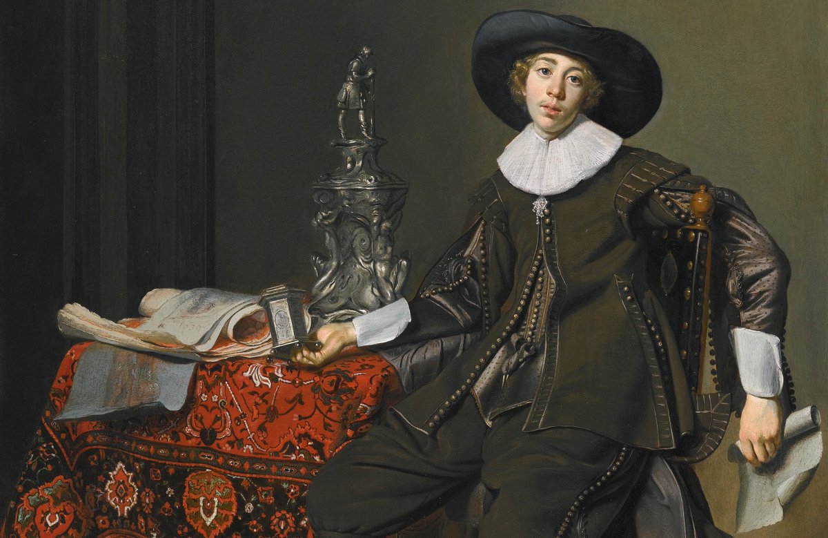 OldPortraiture's tweet photo. Burried #OnThisDay in 1667: Dutch painter #ThomasdeKeyser (ca.1596-1667)
Portrait of a Young Silversmith, possibly Christiaen van Vianen or Simon Valckenaer, 1630
#DeKeyser #DutchBaroque https://t.co/s5B6iPynKH