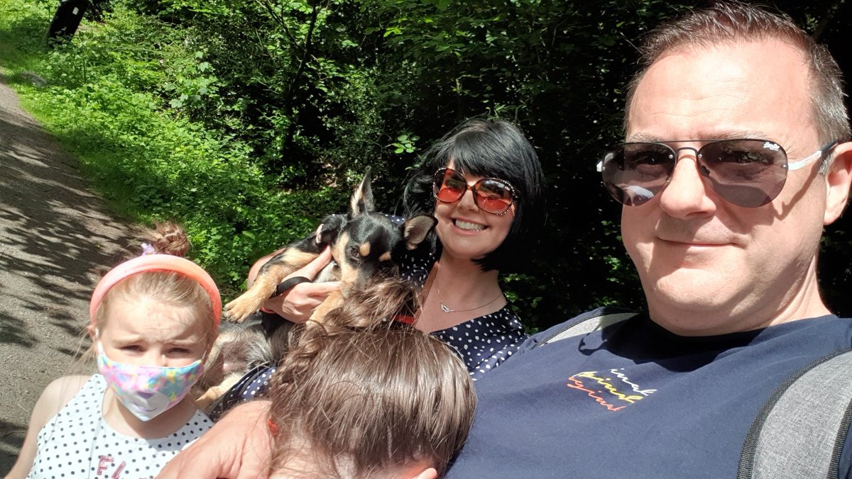 SimonJDaly's tweet photo. We did it. On the last day. The @PHEVERTV 5k in aid of @SuicideorSurviv . The kids weren't happy about physical activity in the sun but Archie had a great time! I tried to have a chat about #mentalhealth as we walked but that just went down as "daddy is being a hippie again" π€£ https://t.co/ZbXhI0KeFs