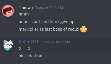 FridayRedux's tweet image. ok, now the last boss of Redux is markiplier.

but now we're making him having GF's voice and he will sing Dream's Music, Mask, try to stop me.