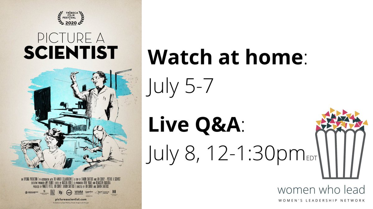 Women Who Lead (@womenwholead_) on Twitter photo “Picture a Scientist” follows real women who have overcome barriers to achieve excellence in their fields. We are thrilled to offer a virtual film screening of <a href="/PictureaSciFilm/">Picture a Scientist</a> and a live Q&A on how we can advance women everywhere.
Register + info: bit.ly/3cgtENk “Picture a Scientist” follows real women who have overcome barriers to achieve excellence in their fields. We are thrilled to offer a virtual film screening of <a href="/PictureaSciFilm/">Picture a Scientist</a> and a live Q&A on how we can advance women everywhere.
Register + info: bit.ly/3cgtENk