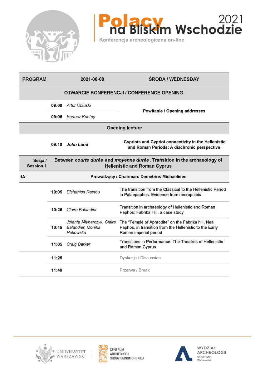 PCMA_UW's tweet photo. Wednesday 9/06 is #Cyprus day during our #conference on #NearEastern #archaeology. Check out the panel's program and the opening lecture by Prof. John Lund and all the papers on #NeaPaphos. For registration details go to:
https://t.co/zETROrbljx https://t.co/VqkZSDEfql