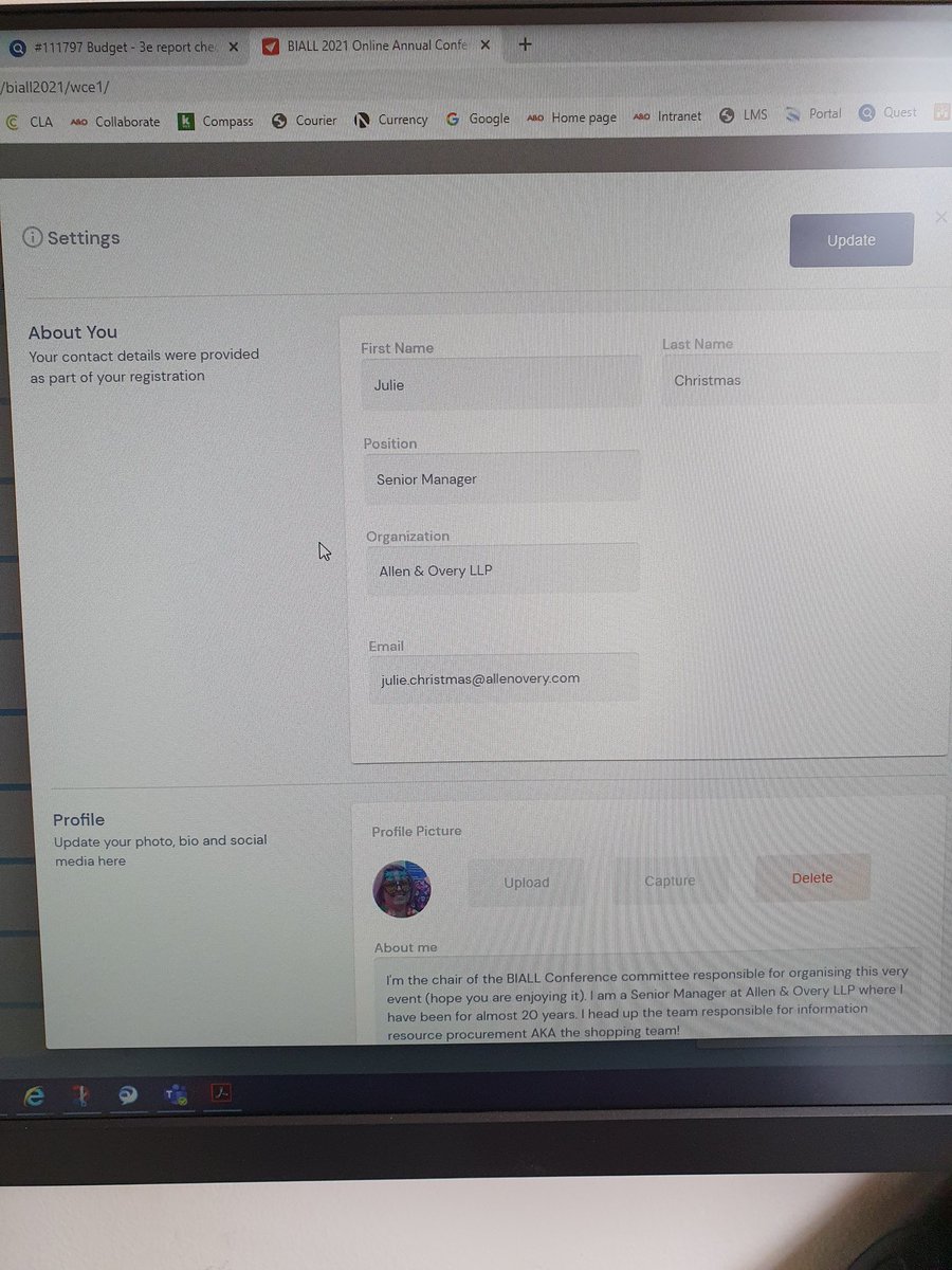 JChristmas3's tweet photo. Profile done - nearly ready for #BIALL2021 https://t.co/B19JYpCHwo