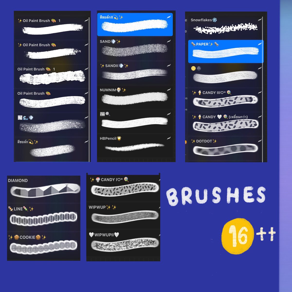 selfsavesee's tweet photo. เค้าขอปรับราคาบรัชน้องคนนี้ใหม่นะคับบ เป็นธรรมดาราคา 80 บาท เชิงพาณิชย์ราคา 170 บาท ใครสนใจมาตำกันนะคับบ ครั้งนี้ปรับราคาถาวรเลย น้องมีประมาณ 30 กว่าบรัชเลยนะคุ้มค่ามากๆ🥳
#goodnotes5 #fanart #artwork #procreate #procreatpocket #procreatebrushes #แอพios #KSbrushes #แจกบรัช https://t.co/xMQPQaTkww