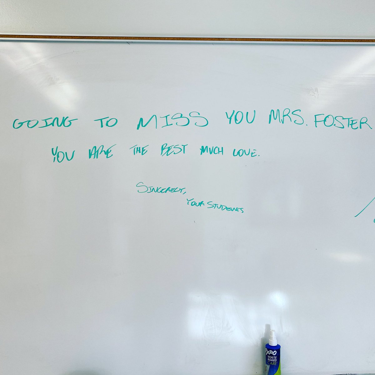 When your students leave you a message on your board…💙💚 #NCCVTWORKS #positiveconnections <a href="/St_GeorgesTHS/">St. Georges THS</a> @chadedaddy <a href="/shanta_reynolds/">Shanta Reynolds</a>