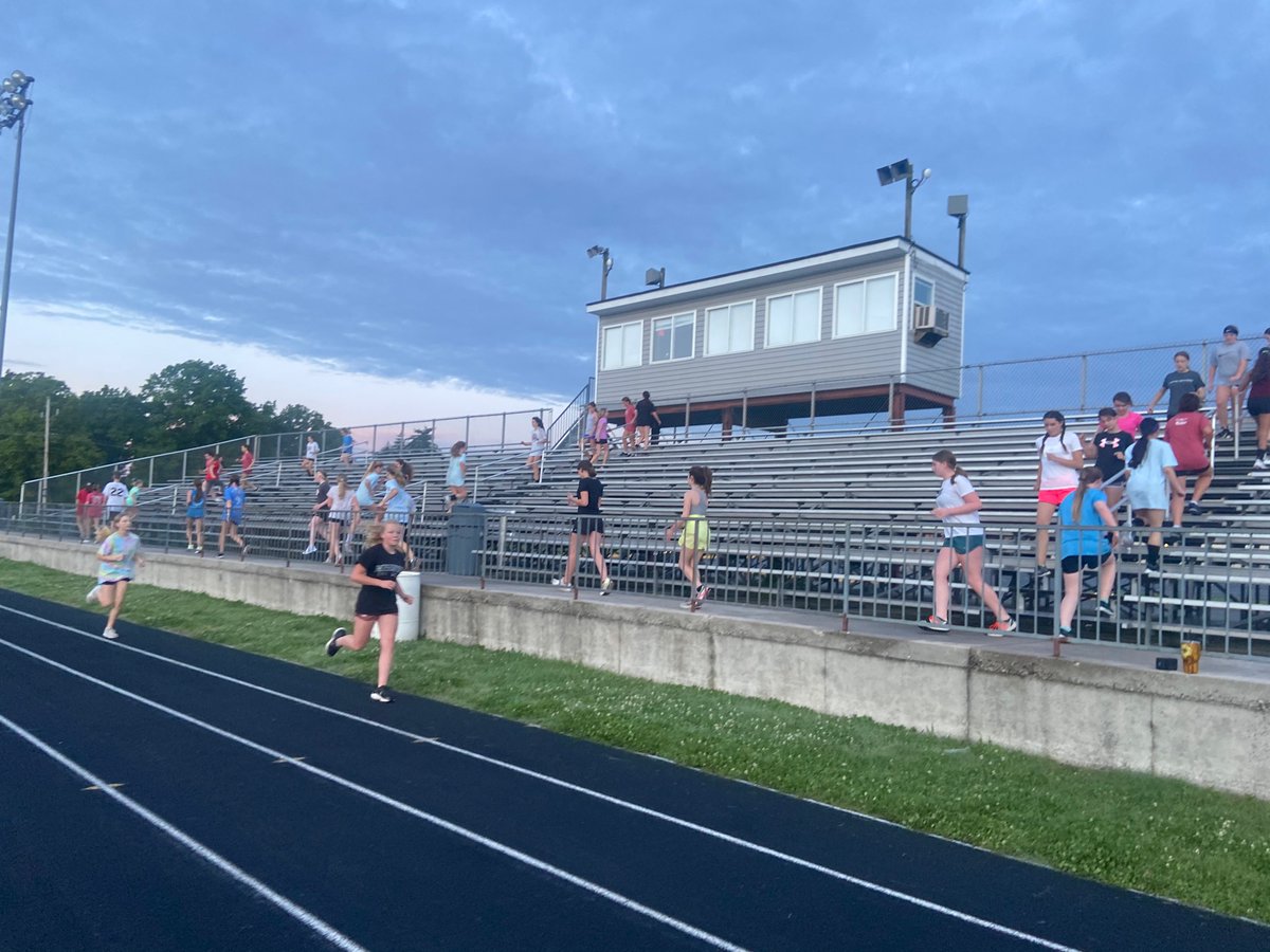 Watched the sun rise with 50 of our best friends. Getting that summer work in 🏐🦅💪🏼