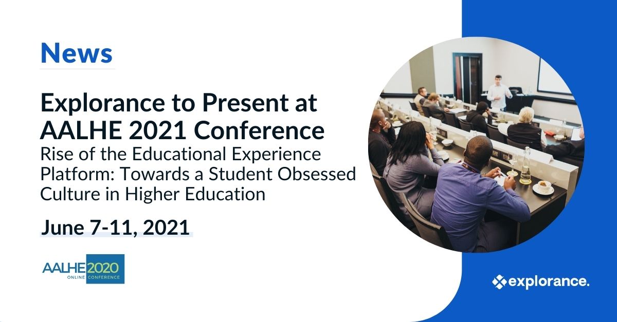 explorance's tweet photo. Tomorrow! Explorance will deliver a special presentation at this week's @aalheorg 2021 Conference, which has just begun. 

This presentation will shine a light on the emerging era of Student Experience Management (#SXM). 

Learn more: https://t.co/mWXEjkMvs4

#StudentExperience https://t.co/OOvgpP3KKm