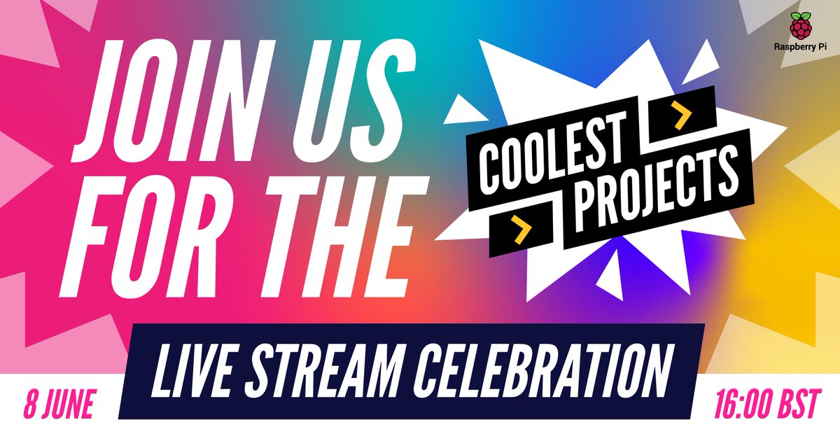 CoolestProjects's tweet image. Happy Monday!

Only ONE DAY until the Coolest Projects CELEBRATION live stream! 🎉🎉🎉

We will be LIVE on Twitter, Facebook and YouTube - full details can be found on our blog here: rpf.io/2k 

#CoolestProjects #CoolestProjectsCelebration