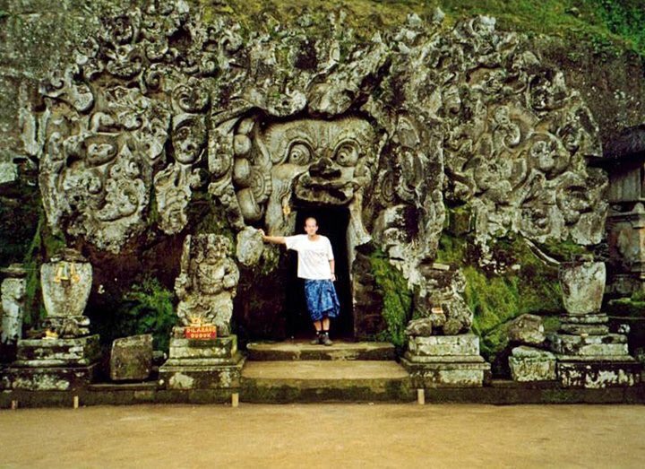 MarshallJulius's tweet photo. Here I am in Bali, 30 years ago, standing in the mouth of an actual, sacred Batcave. #HolyHistory https://t.co/dyLIJNm2p6