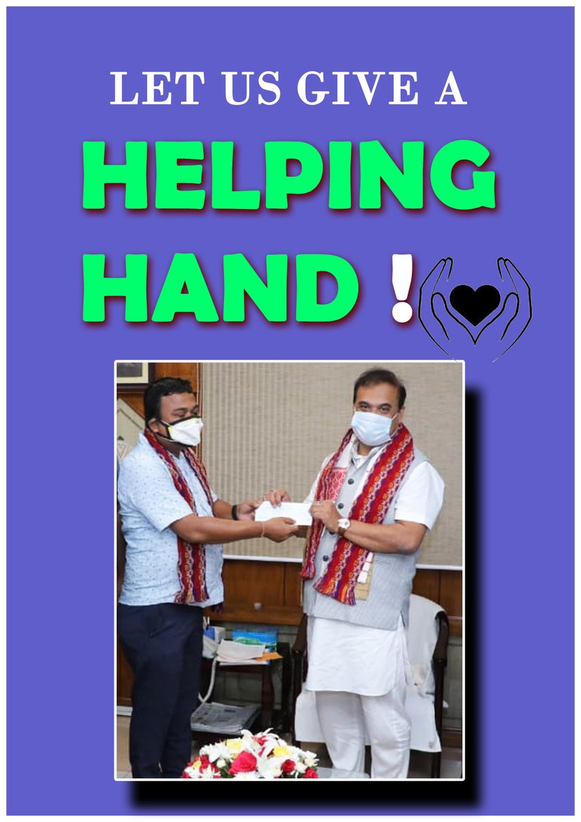 ArjunAAGSU's tweet photo. Let's all give a Helping Hand to the Govt. of Assam by donating whatever possible for fighting this Pandemic situation in the state.
Handed over a nominal contribution to the Dynamic and Energetic CM of Assam @himantabiswa https://t.co/EceqfVubdh