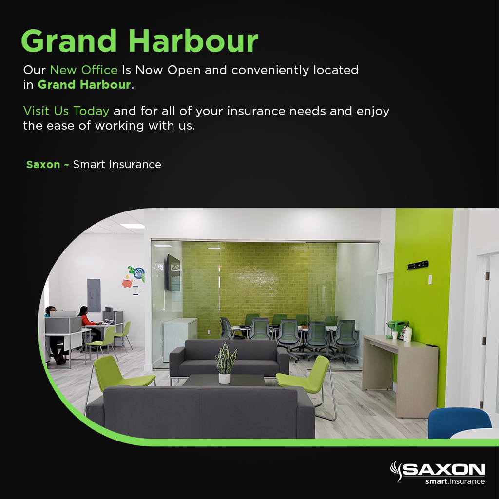 InsuranceSaxon's tweet image. Our New Office Is Now Open and conveniently located in Grand Harbour.
Visit Us Today and for all of your insurance needs and enjoy the ease of working with us.

Saxon ~ Smart Insurance