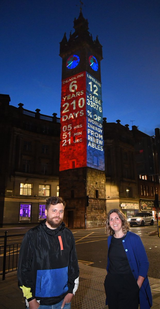 We've joined with UK youth climate activists to project <a href="/theclimateclock/">CLIMATE CLOCK</a> onto the Tolbooth Steeple. The clock will countdown the time until carbon emissions for 1.5C° of warming is exceeded. 

The #ClimateClock will run every night until <a href="/COP26/">COP26</a> 🌎⚡️♻️