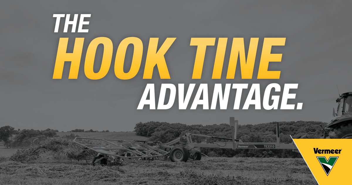 Hook tine perks on TE-series tedders:
✅: Consistent dry down. Helping you leave the wetter material on top. 
✅: Tine adjustment.
✅: 3-year limited warranty. 

Learn more about the hook tine advantage of TE tedders: bit.ly/3fYvvZx