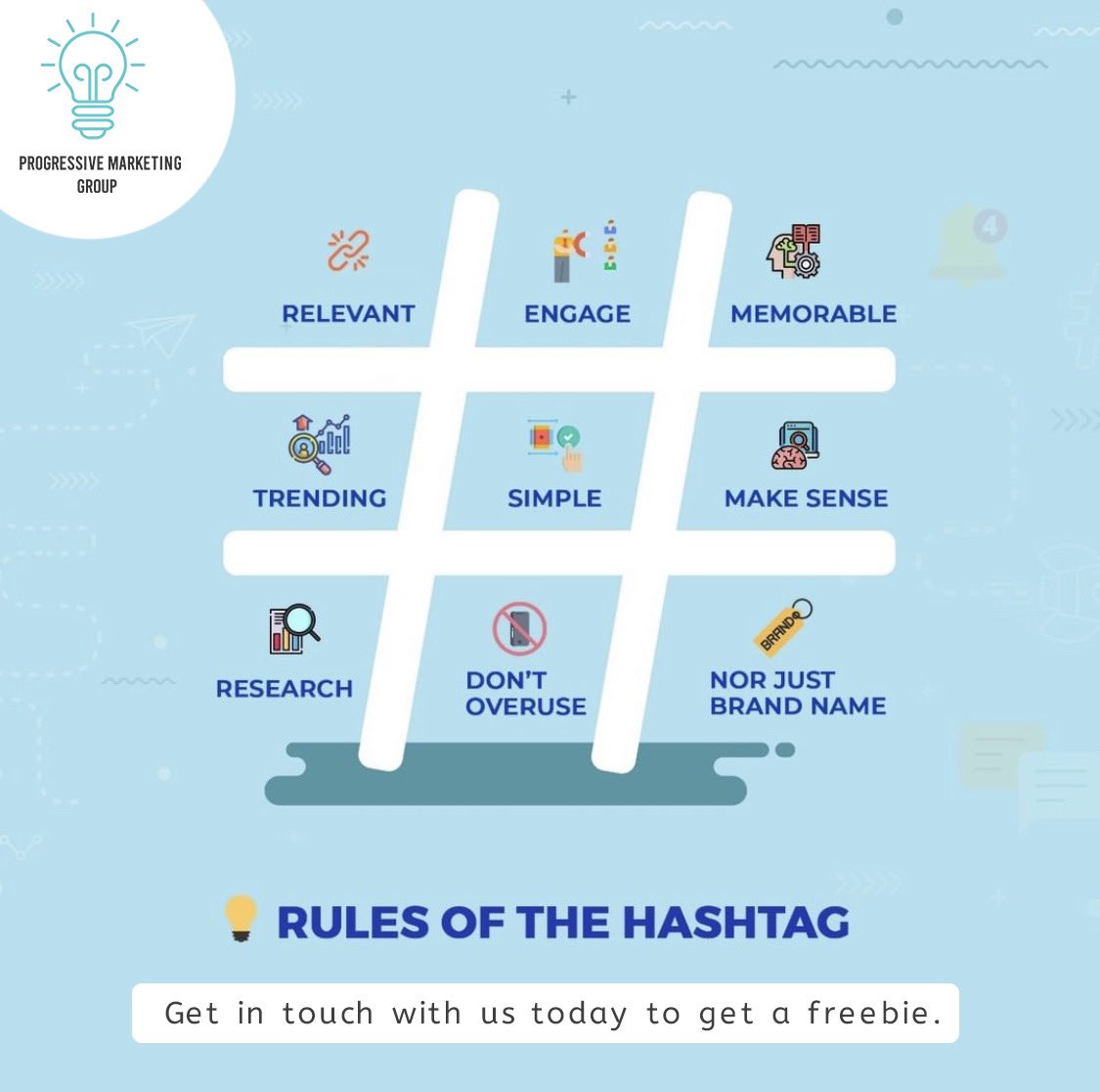 Hashtags are easy to use! Remember, hashtags not only help users find posts about specific content, they help you reach more people who are interested in what your content.Contact us to get a Freebie!Email us at: progressivemktingroup@gmail.com