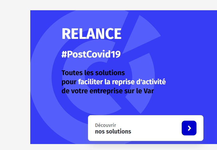 Avec le site #relance, toutes les solutions pour faciliter la reprise d'activité de votre entreprise :
⏩ swll.to/relance_Var 
Financement, RH, international, réseaux, digital, transition écologique...