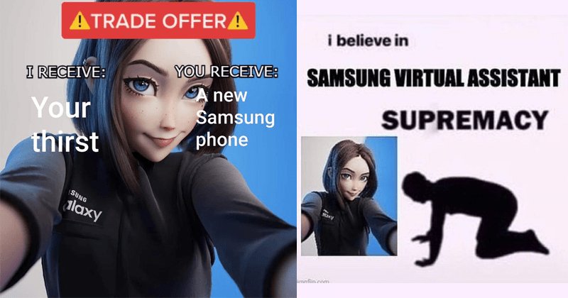 Samsung's unreleased virtual assistant Sam takes over the internet as  Twitter makes fanart of her - SoyaCincau