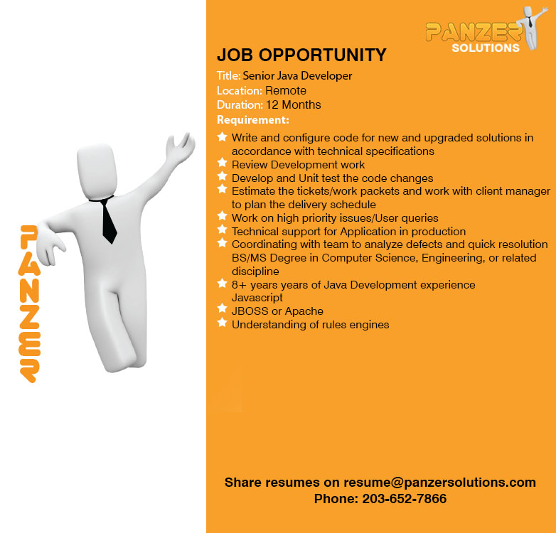 panzersolution's tweet image. Job Title: Senior Java Developer
Location: Remote
Share resumes on resume@panzersolutions.com
Or for more info click on the below link

panzersolutions.com/view_job_oppor…

#PanzerSolutions #SeniorJavaDeveloper #panzerjobs #Jobs #latestjobs #jobsearch #JavaDeveloper #java #developer