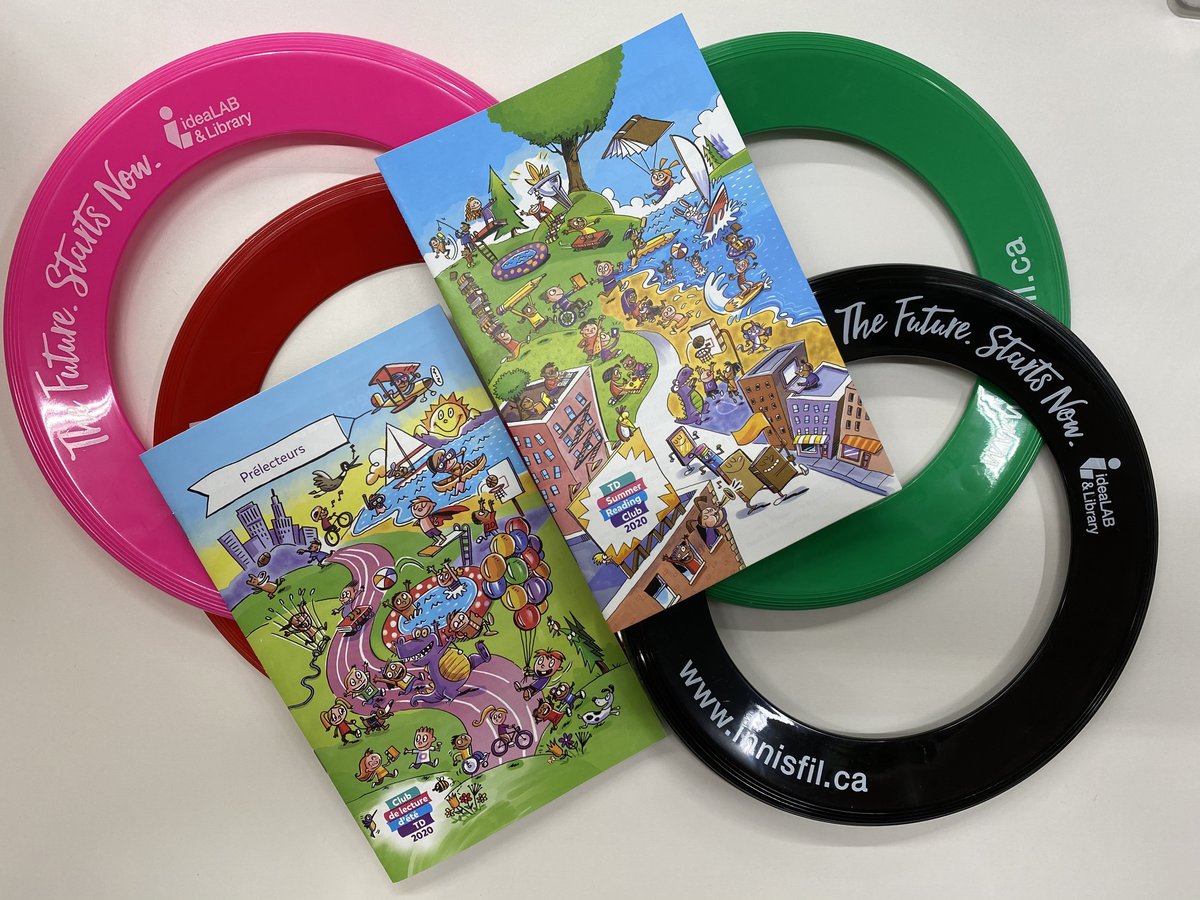 Have YOU signed up for this year's TD Summer Reading Club? As a bonus incentive, we're giving away frisbees (while supplies last) along with the special reading notebooks. Sign up now at innisfilidealab.ca/summer-2021 and read, read, read! 📖