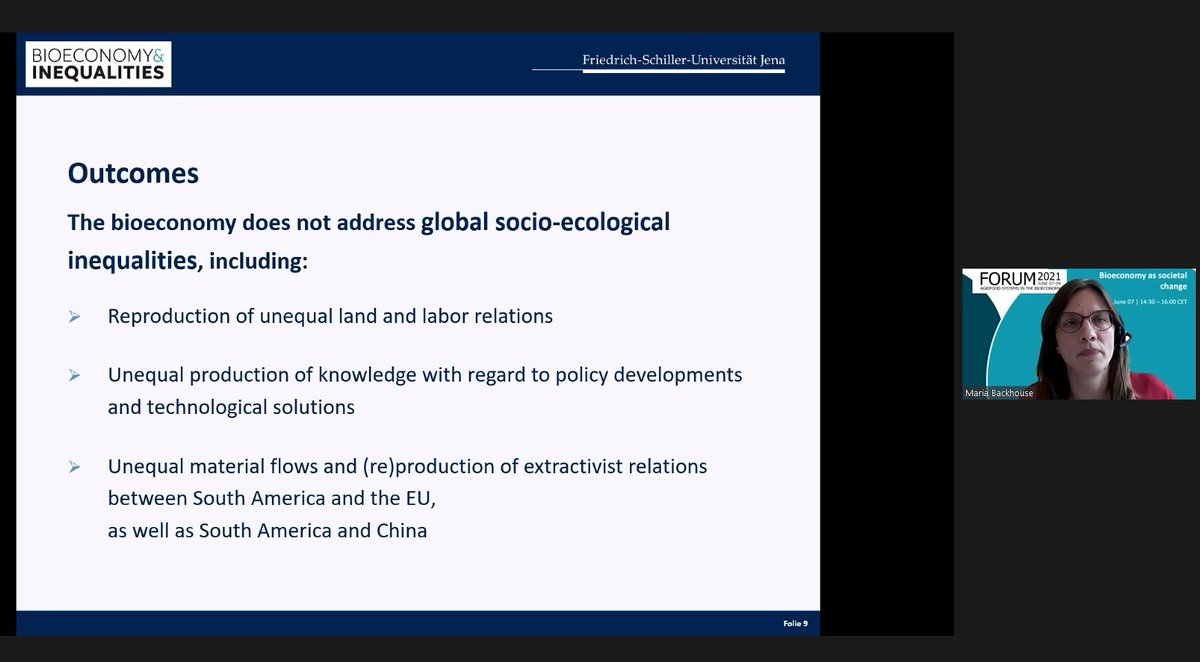 #iamoForum21, Prof. Dr. Maria Backhouse highlights the persistence of global inequalities in the #bioeconomy.