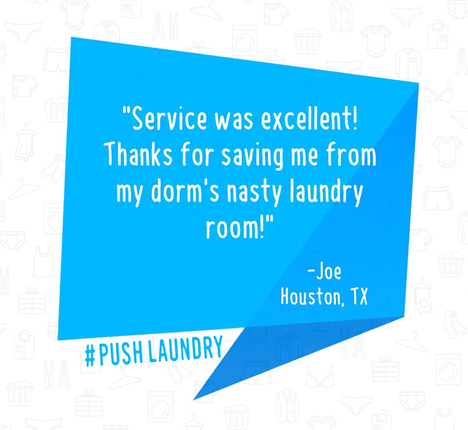 pushlaundry's tweet photo. Thanks 4 ur feedback, Joe. Glad 2 save you u from the dreaded dorm laundry room!

Ready 2 reclaim UR time? Download the Push app, schedule your pickup &amp; we'll do the rest! Get started @ https://t.co/3asXtW8u6j
•
#reclaimyourtime #review #5stars #happycustomer #pushlaundry https://t.co/UMS17LeGhk