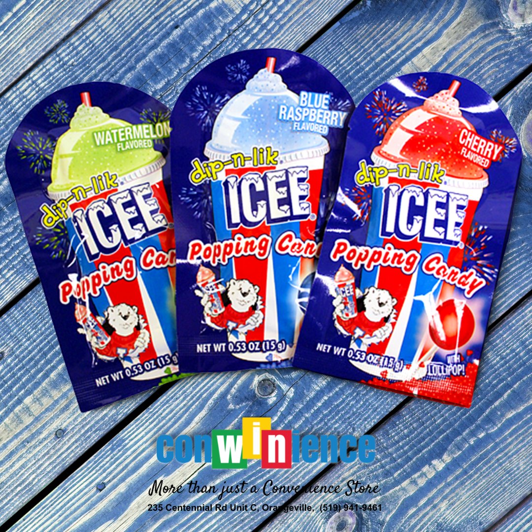 conwinience's tweet photo. Enjoy delicious popping candy with a ICEE cup shaped lollipop! Each bite is an intense burst of ICEE flavour! Random selection of blue raspberry, cherry or watermelon flavours.
#RetroCandy #Candy #Beverages #Snacks #BulkCandy #FamilyOwned #Orangeville #ConWiNience #WinWinWin https://t.co/F1fx62XaES