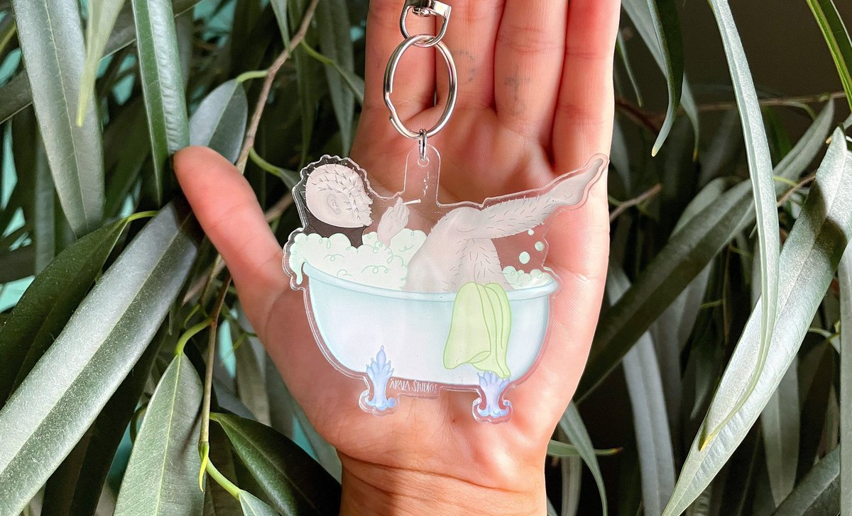 lahnm's tweet photo. i still have a couple of these cute spooky spa babe keychains available on my etsy!! www.etsy.vom/shop/akalastudios https://t.co/92vvaIkT1x