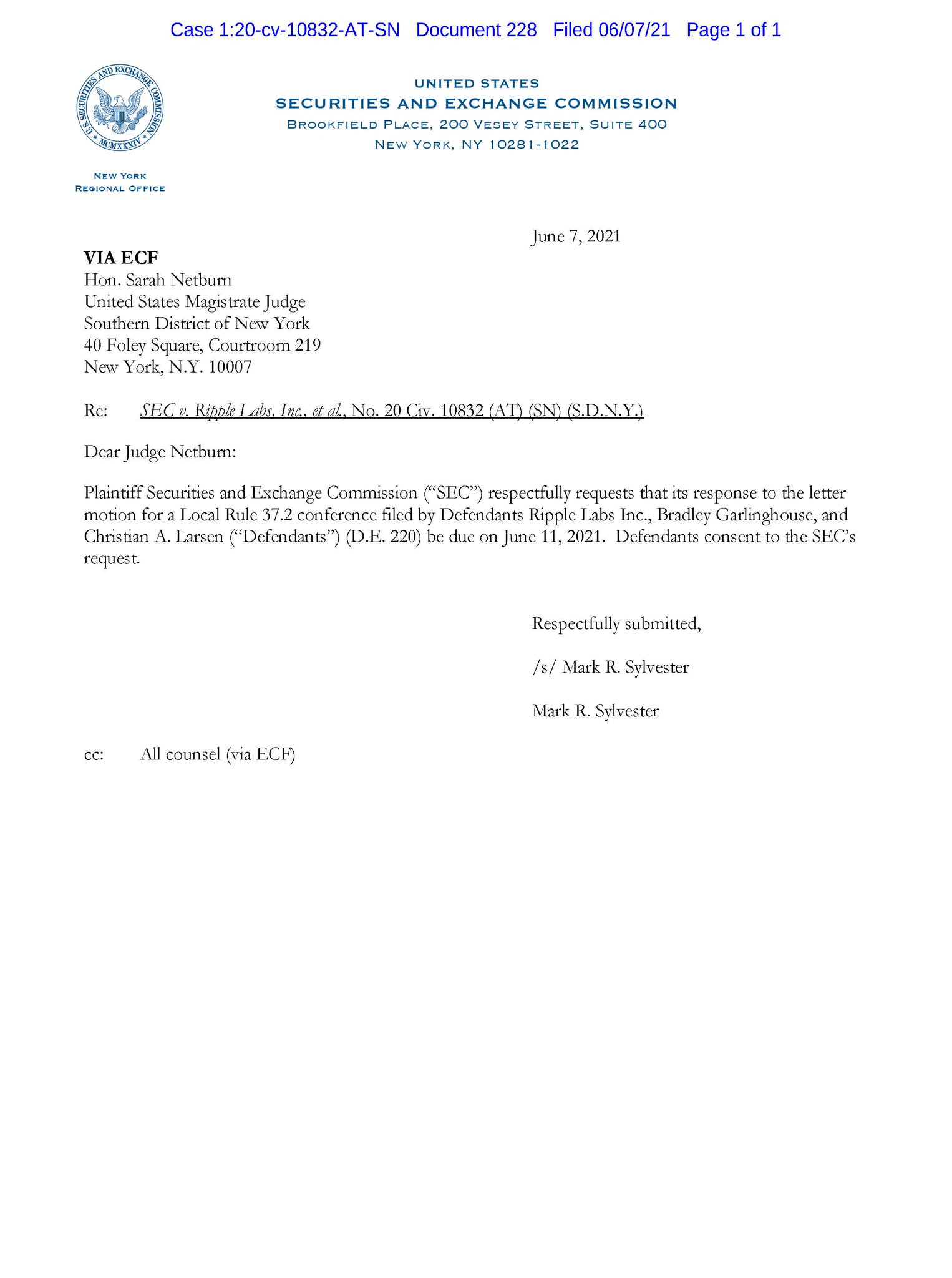 James K. Filan on Twitter " XRPCommunity SEC_NEWS v. Ripple XRP SEC