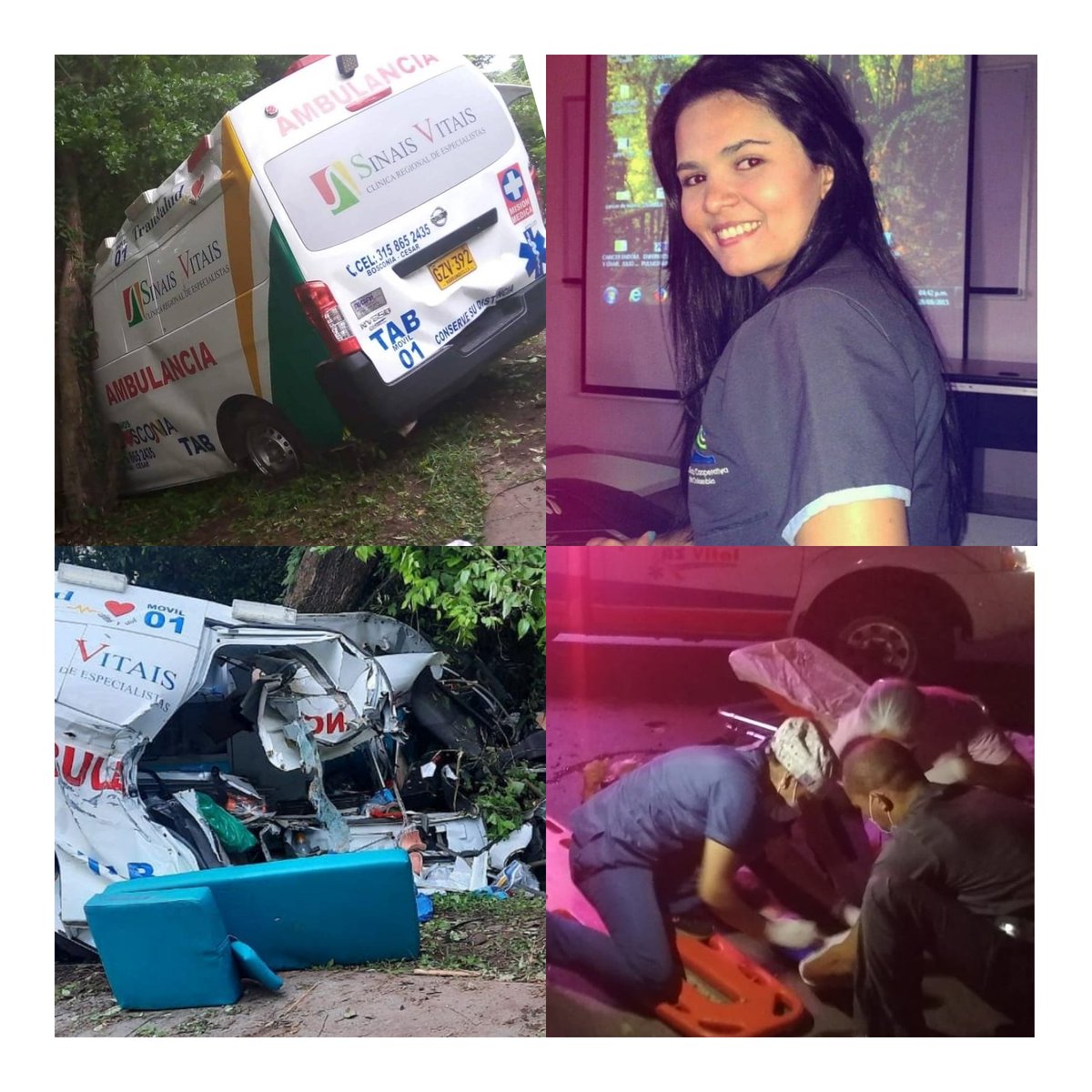 Codazzi_informa's tweet photo. La joven médica Raiza Zabaleta, murió en un accidente de tránsito al chocar la ambulancia donde se desplazaba en la vía entre Casacará - Codazzi.

Paciente, familiar y el conductor que iban en la ambulancia de la clínica  Sinais Vitais sufrieron politraumatismos. https://t.co/YQBTQNLq0M