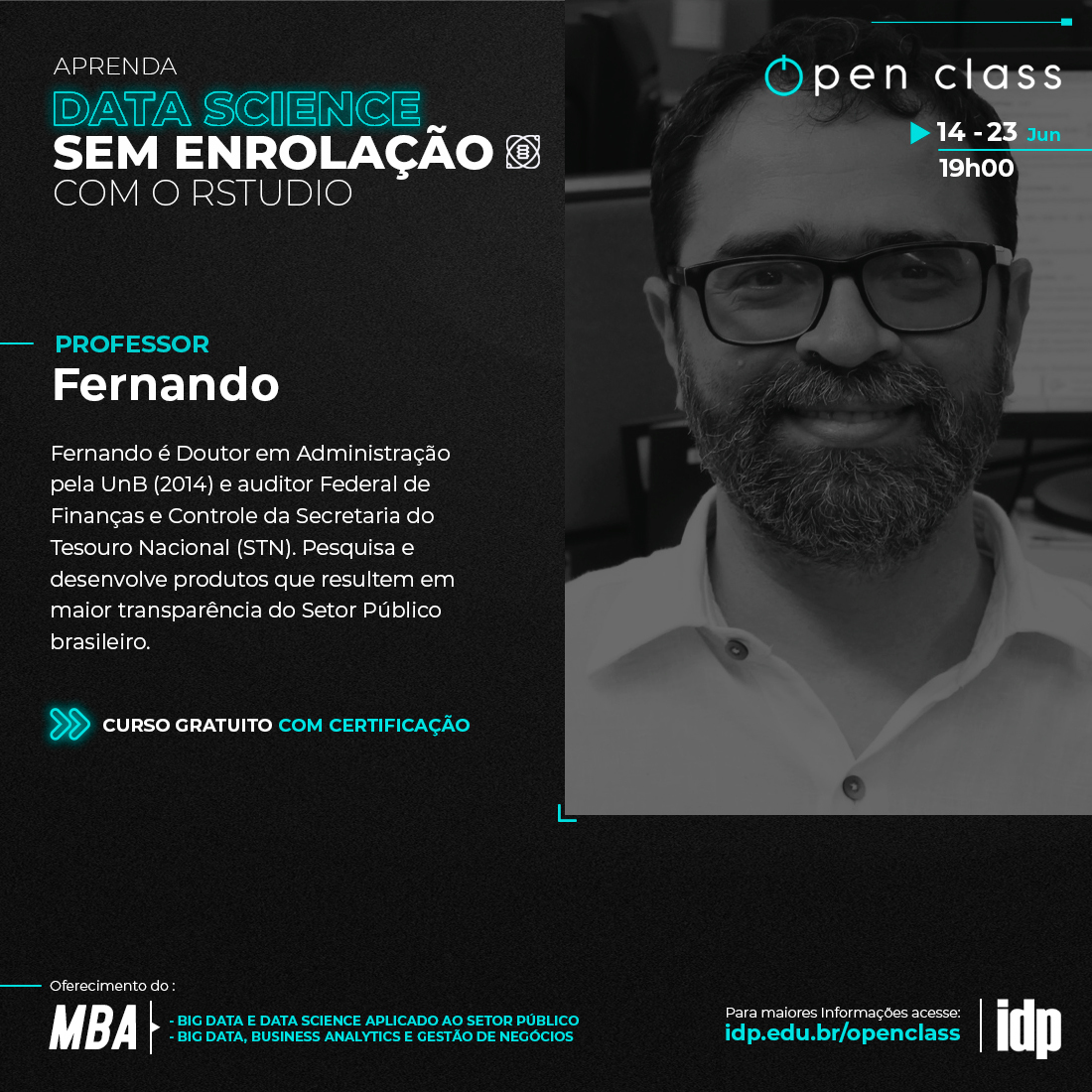 barbalhofernand's tweet image. Mais uma dica de Open-Class do @SejaIDP que vou estar presente. Agora com curso introdutório ao R. 
Mais informações 👉 idp.edu.br/openclass/apre…