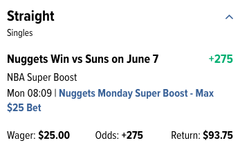 HedgePerfect's tweet image. 🚨#hedgebull alert🚨🚨 #WilliamHill with the super boost for the #Denver area for @nuggets vs @Suns game. #hedgeperfect #Wynn