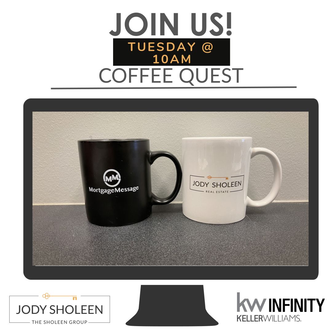 JShoRealEstate's tweet photo. It's that time again... COFFEE QUEST TOMORROW!

#CoffeeQuest
#Jody&amp;Joe
#TheSholeenGroup
#KellerWilliamsInfinity https://t.co/OVmZYUXMB9