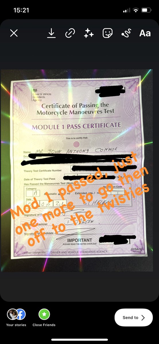 John_ConnorTSM's tweet photo. A few days to switch off from work, and today I have gone and passed my Mod 1, only 1 more test to go until I can ride my VFR800 🏍 https://t.co/b8pwVpYFx7