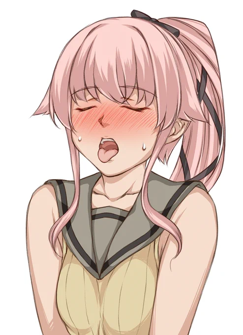 出来ました。`お口あーん'の由良。もう少しセンシティヴな差分がpixivにあります。https://t.co/wCQA80Sywy 