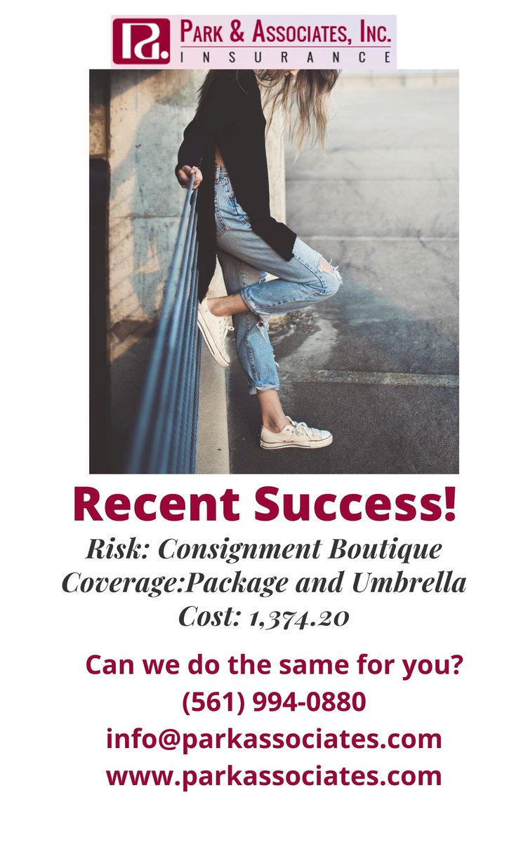 parkassoc's tweet photo. Do you have a consignment boutique? Call us (561) 994-0880. #consignmentboutique #insuranceretail https://t.co/t92j6lIjOD