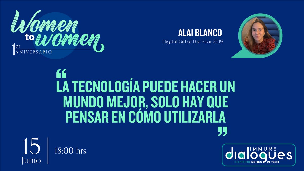 immuneinstitute's tweet image. @alaimiranda será una de nuestras #tecnólogas en la mesa redonda #womaintech de #IMMUNEDialogues #ANIVERSARIO.
📅15 de Junio
⌚ 18h - 20h
🟢 Presencial (plazas limitadas) y Online
Descubre el papel de las #Mujeres en la #innovación. 
#imprescindible: 
👇
bit.ly/3u8q4ec