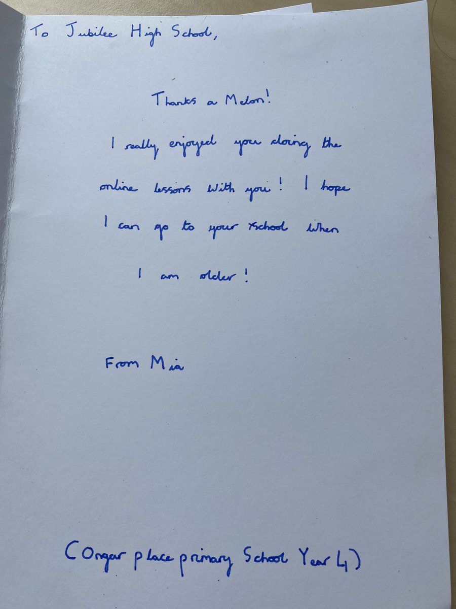 JHSRevolution20's tweet photo. Today, we have received lots of beautifully drawn cards in the post from Ongar Place Primary School, we loved the puns and your kind messages which thanked us for the delivery of online lessons! @jubileehigh https://t.co/ilFwkHzXiq