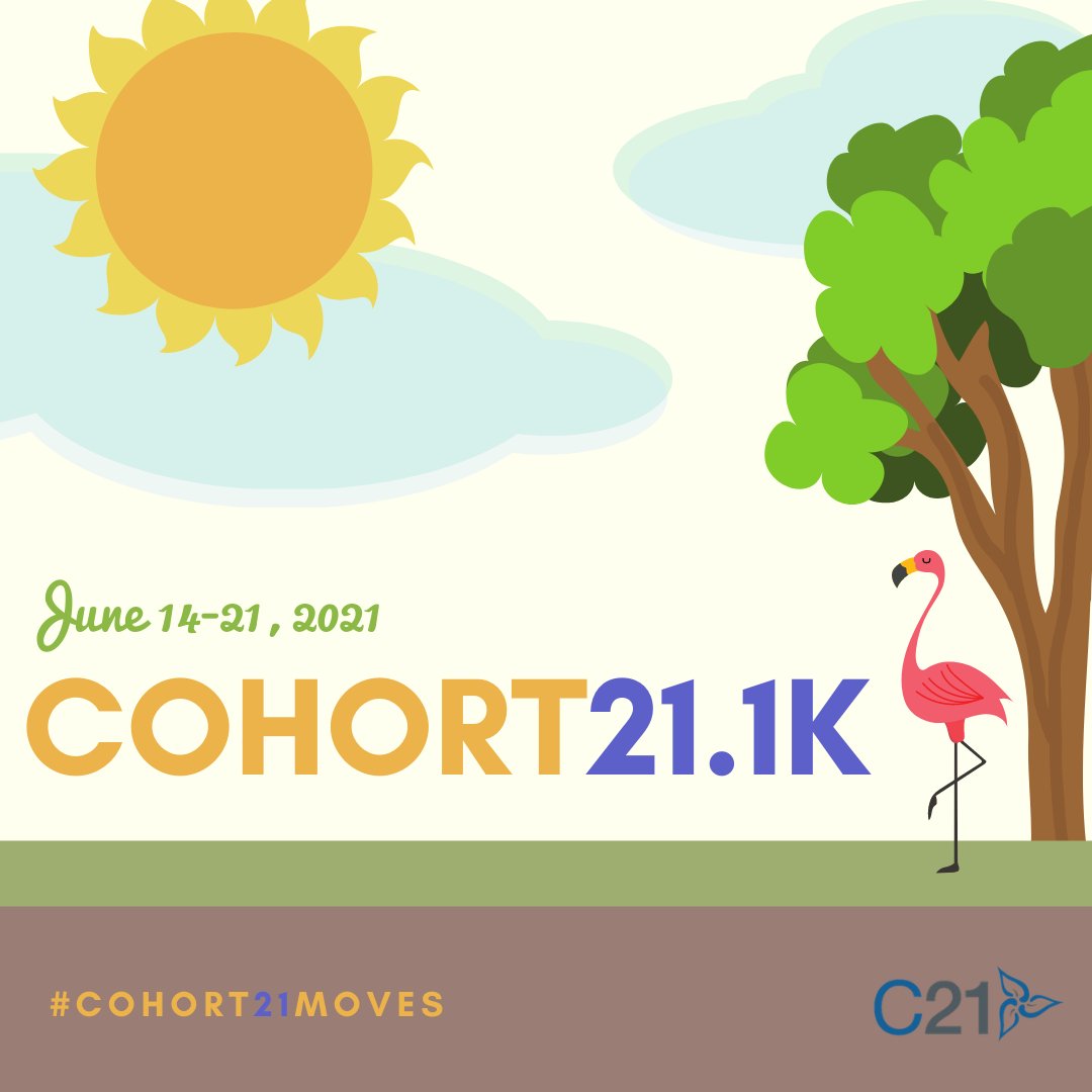 jessheps's tweet photo. Hey #cohort21! Last year's Twitter chat pipe dream is now a reality! Check your email for details about a fun fitness summer kickoff, the Cohort 21.1k. Let's get excited, and let's get moving! #cohort21moves https://t.co/O7Lo3cRCAK