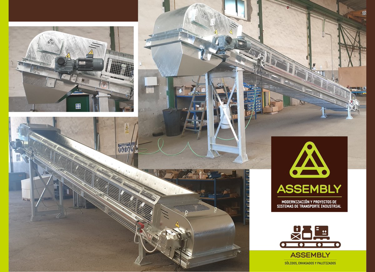 Ready to ship!!. #Beltconveyor model TBBU #galvanized 7m length and 650mm wide belt, with full protection and total skirting will supply 20 T/h of crushed #plastic and #cardboard in a #paperplant