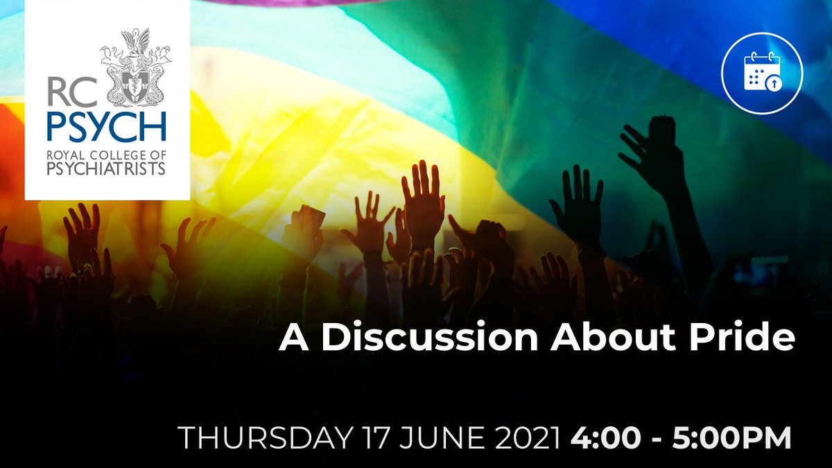 Royal College of Psychiatrists (@rcpsych) on Twitter photo <a href="/rcpsych/">Royal College of Psychiatrists</a> & <a href="/rcpsychRainbow/">Royal College of Psychiatrists Rainbow SiG 🌈</a> are proud to present a webinar in honour of #pride month. The webinar will be an opportunity to share & reflect on experiences of LGBTQ+ people, through personal and professional journeys.
for more on this ONLINE EVENT: rcpsych.ac.uk/events/confere… <a href="/rcpsych/">Royal College of Psychiatrists</a> & <a href="/rcpsychRainbow/">Royal College of Psychiatrists Rainbow SiG 🌈</a> are proud to present a webinar in honour of #pride month. The webinar will be an opportunity to share & reflect on experiences of LGBTQ+ people, through personal and professional journeys.
for more on this ONLINE EVENT: rcpsych.ac.uk/events/confere…
