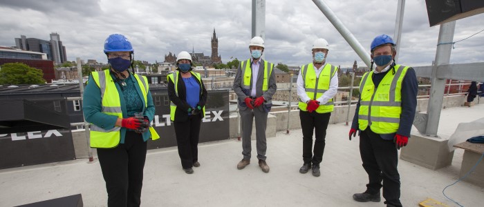 UofGlasgow's tweet photo. A double celebration for #TeamUofG this week! 🎉

With the start of construction on the Adam Smith Business School &amp; Postgraduate Taught Hub (ASBS/PGT Hub). And the topping out of the new Clarice Pears Building. 🏗️

Read more 👇
https://t.co/HBA3IWrDux https://t.co/JkGgPJzzv4