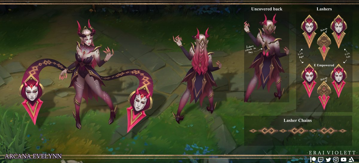 EraiViolett's tweet photo. ✨😈Arcana Evelynn😈✨

( The Devil )

Concept #2 out of 3! She was complicated but I'm extremely happy with the result!
I opted for a pink-er pallete for her specifically!

#LeagueOfLegends #ArtofLegends 
@riotgames https://t.co/2vUwYQ9Rr9