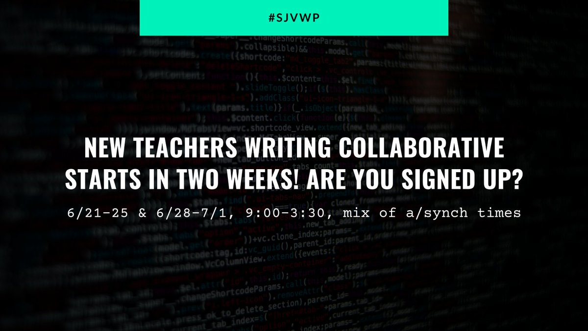 For more information &amp; to register for the New (0-4 yrs experience) Teachers Writing Collaborative: forms.gle/6XtZheFbomsurH…