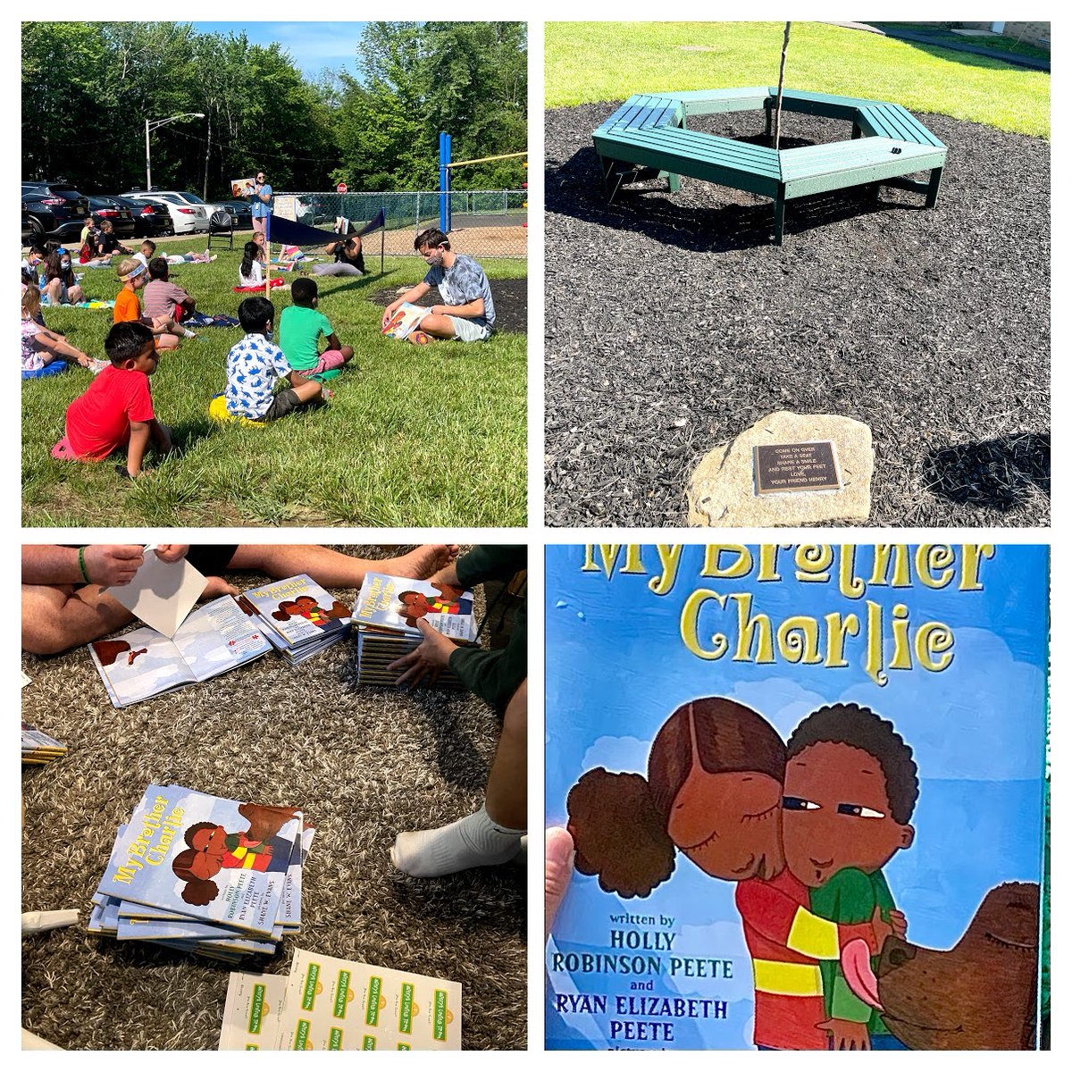 Thank you so much <a href="/BulkBookstore/">Bulk Bookstore</a> for helping us get <a href="/mybrocharlie/">My Brother Charlie</a> in the hands of 75 kindergarteners and their teachers this morning. It was a wonderful day honoring our son Henry, kindness and friendship! @DavidAulenbach <a href="/cheerupboys/">Chrissie Aulenbach</a>